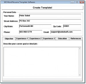 7. MS Word Resume Template Software 1.0